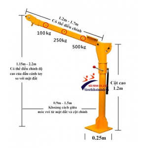 Cẩu xoay 360 cho xe tải HM 100-500