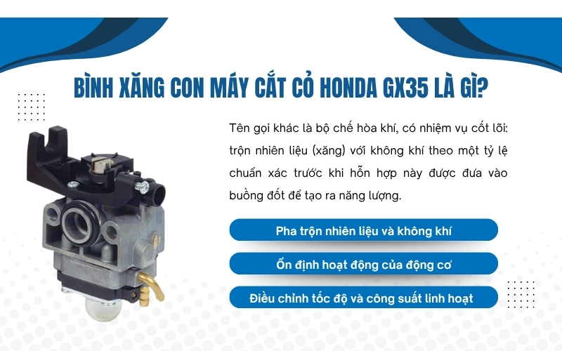 Tìm hiểu về Bình xăng con máy cắt cỏ Honda GX35