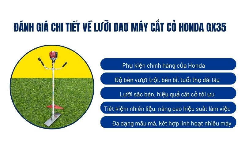 Đánh giá chi tiết về lưỡi dao máy cắt cỏ Honda GX35