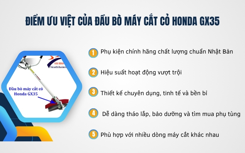 Điểm ưu việt của Đầu bò máy cắt cỏ Honda GX35