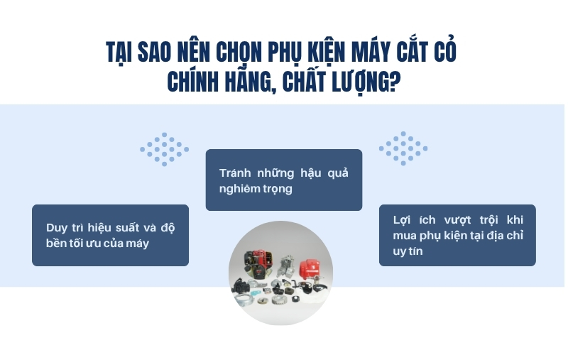 Tại sao nên chọn phụ kiện máy cắt cỏ chính hãng, chất lượng?