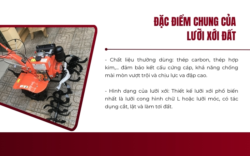 Đặc điểm chung của lưỡi xới đất