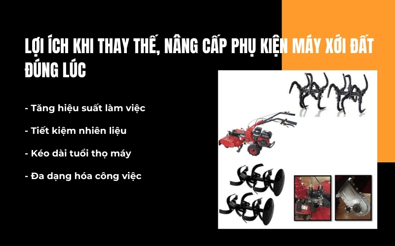 Lợi ích khi thay thế, nâng cấp phụ kiện máy xới đất đúng lúc