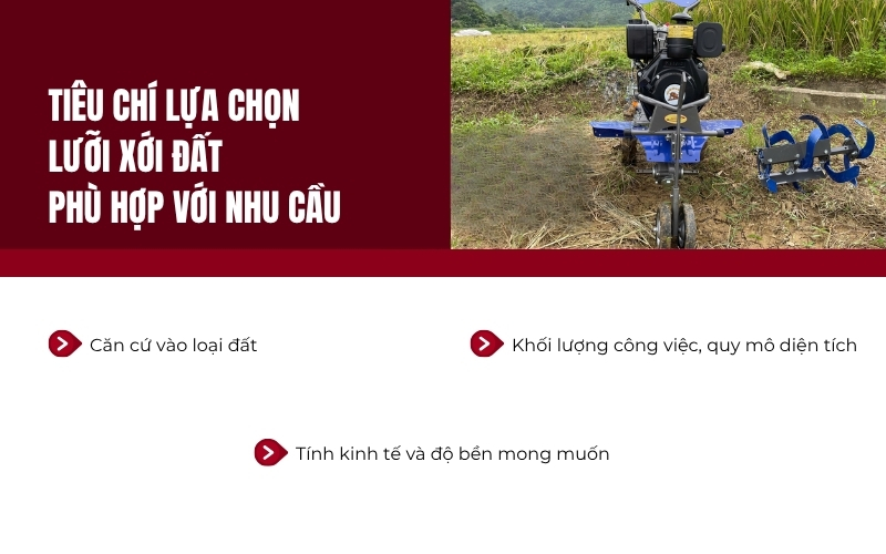 Tiêu chí lựa chọn lưỡi xới đất phù hợp với nhu cầu