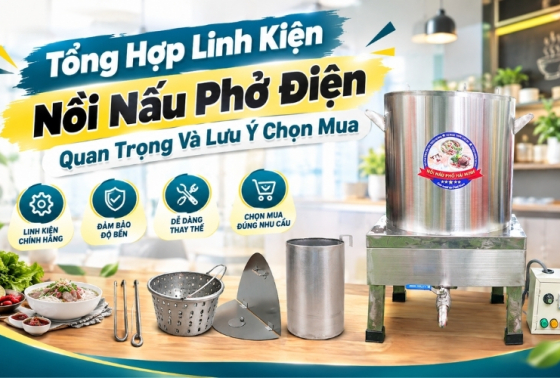 Tổng Hợp Linh Kiện Nồi Nấu Phở Điện Quan Trọng Và Lưu Ý Chọn Mua