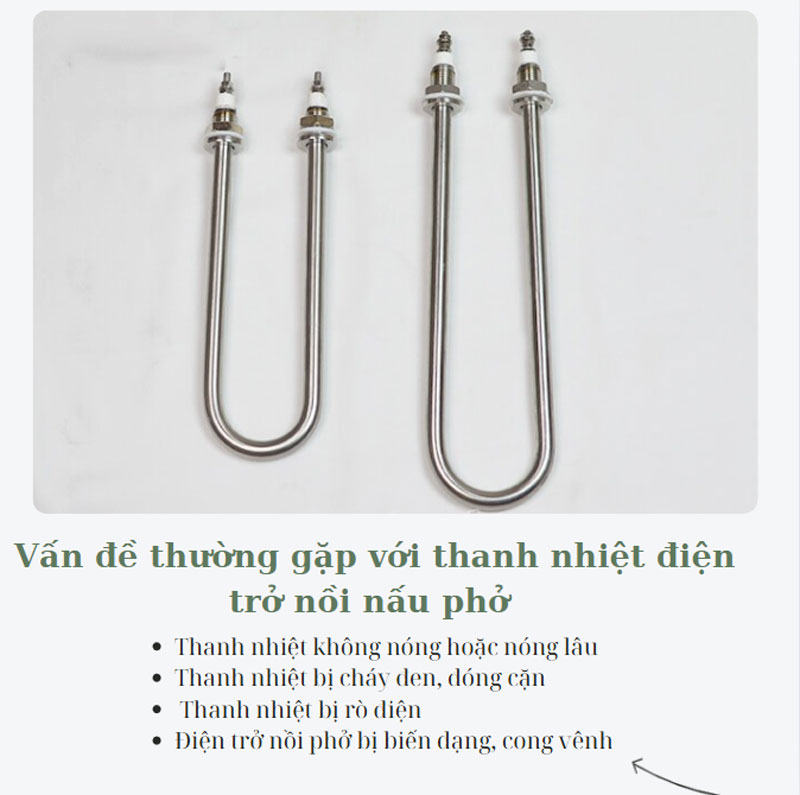 Vấn đề thường gặp với thanh nhiệt điện trở nồi nấu phở 
