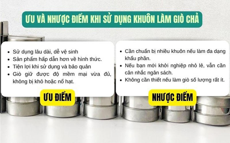 Ưu và nhược điểm khi sử dụng khuôn làm giò chả