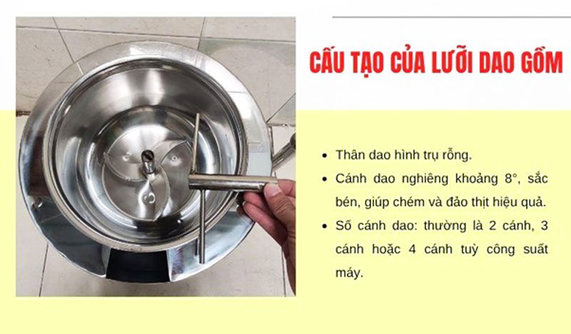 Chi tiết về cấu tạo, tính năng và công dụng của lưỡi dao máy xay giò chả