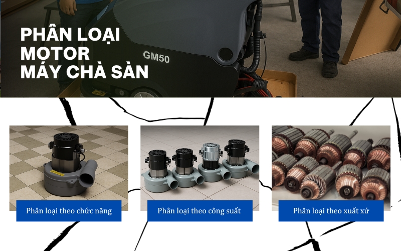 Phân loại motor máy chà sàn trên thị trường hiện nay